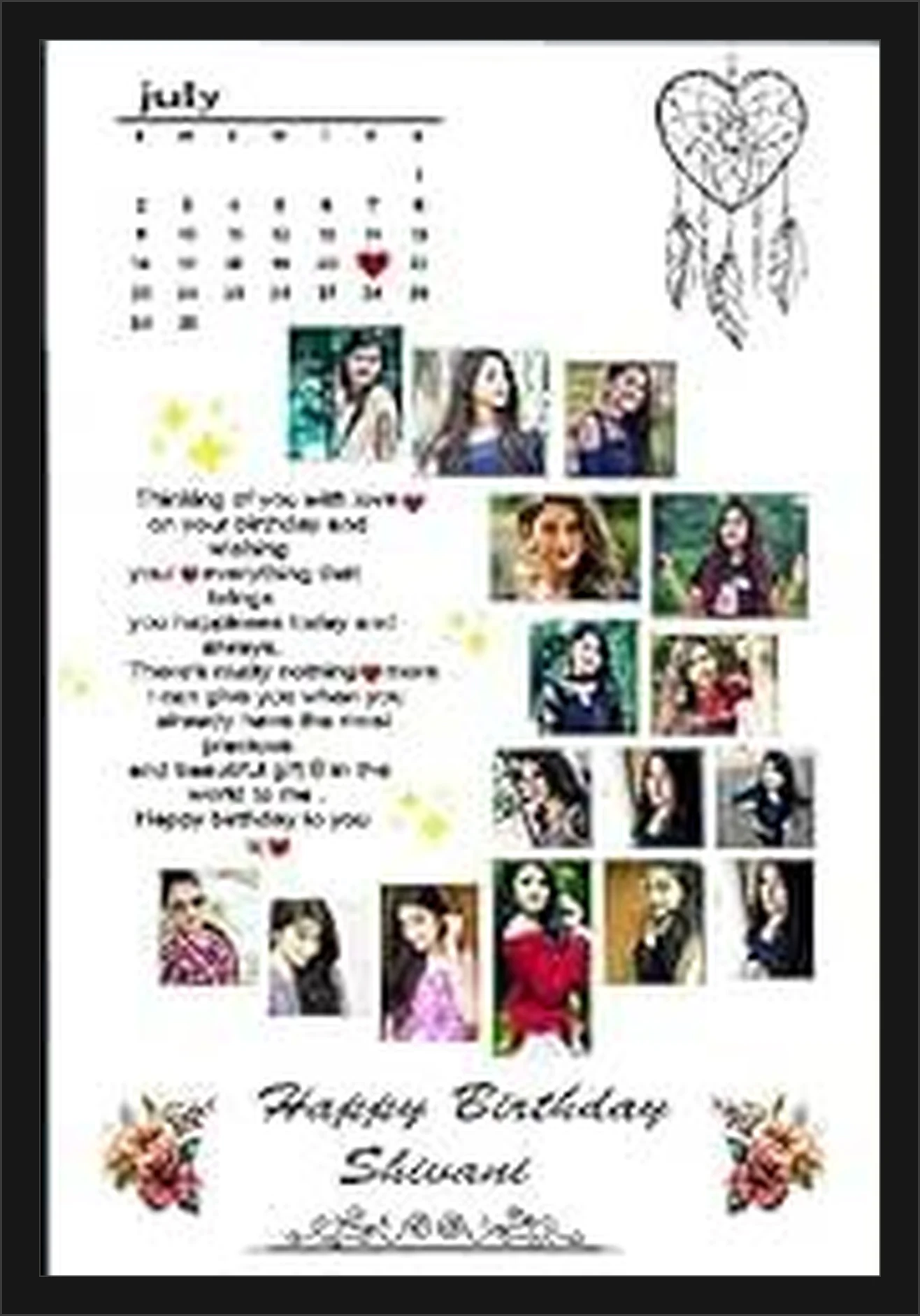 Temp 37 - Shivani July Birthday Calendar