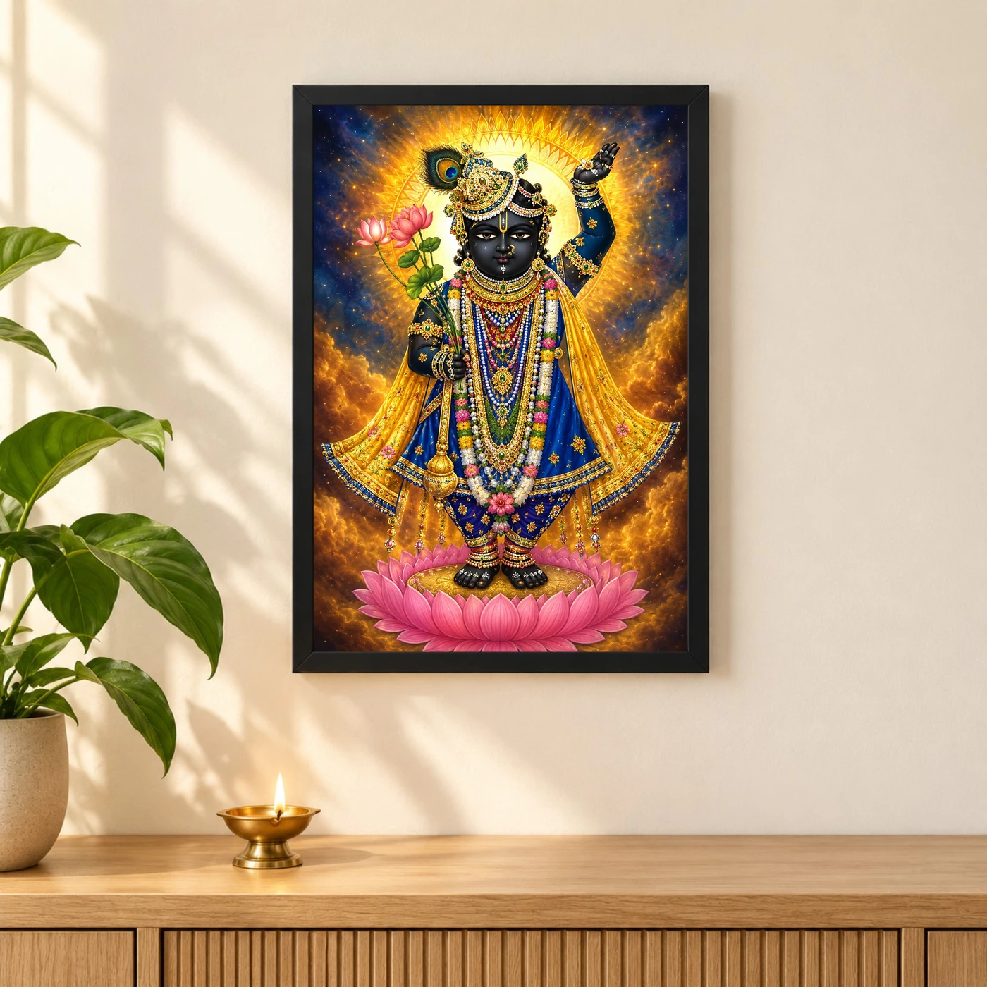 Shrinathji Cosmic Celestial Aura Photo Frame, view 3