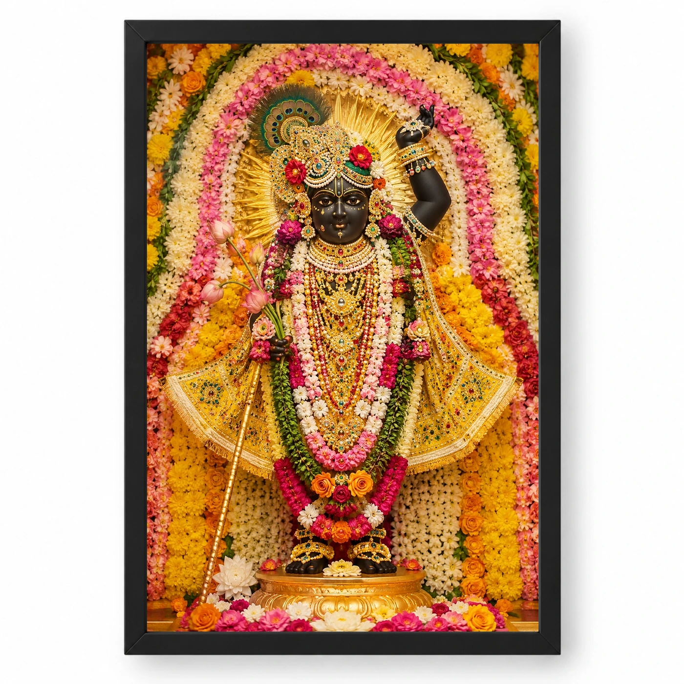 Shrinathji Grand Festival Flower Decoration Photo Frame