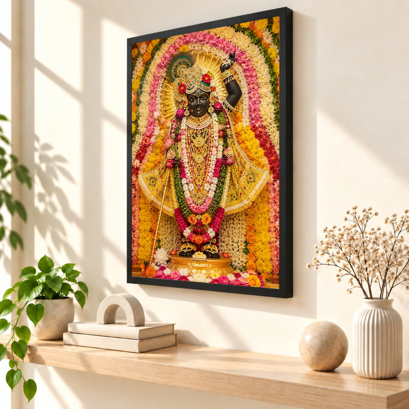 Shrinathji Grand Festival Flower Decoration Photo Frame, view 2