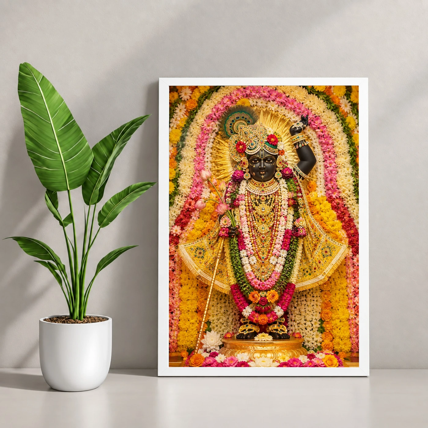 Shrinathji Grand Festival Flower Decoration Photo Frame, view 4