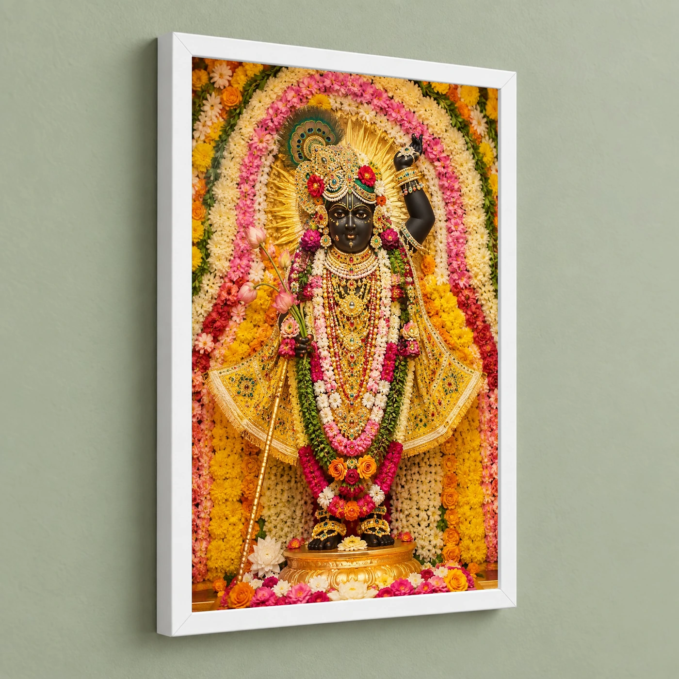 Shrinathji Grand Festival Flower Decoration Photo Frame, view 5