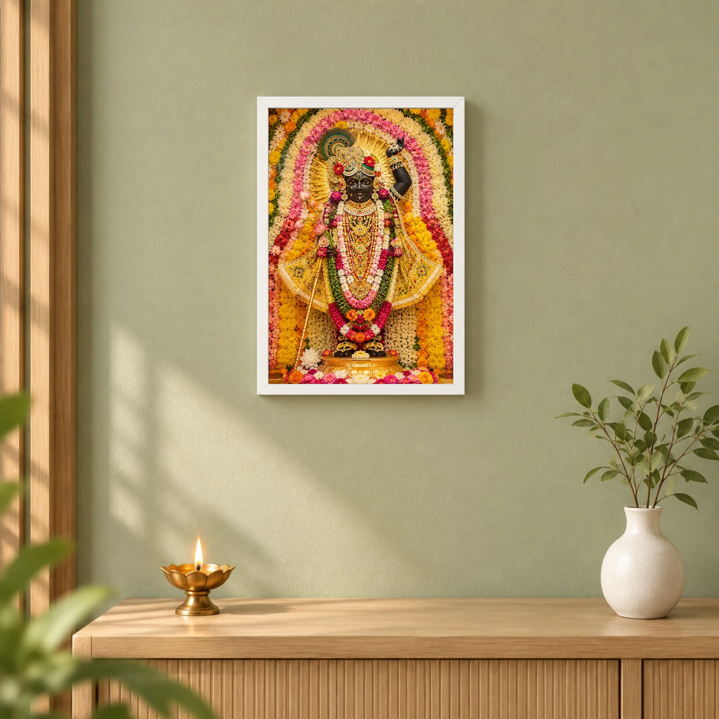 Shrinathji Grand Festival Flower Decoration Photo Frame, view 6