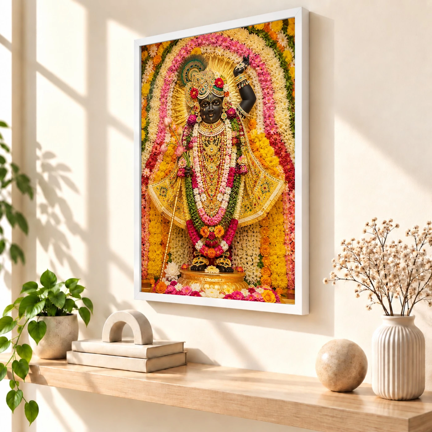 Shrinathji Grand Festival Flower Decoration Photo Frame, view 7
