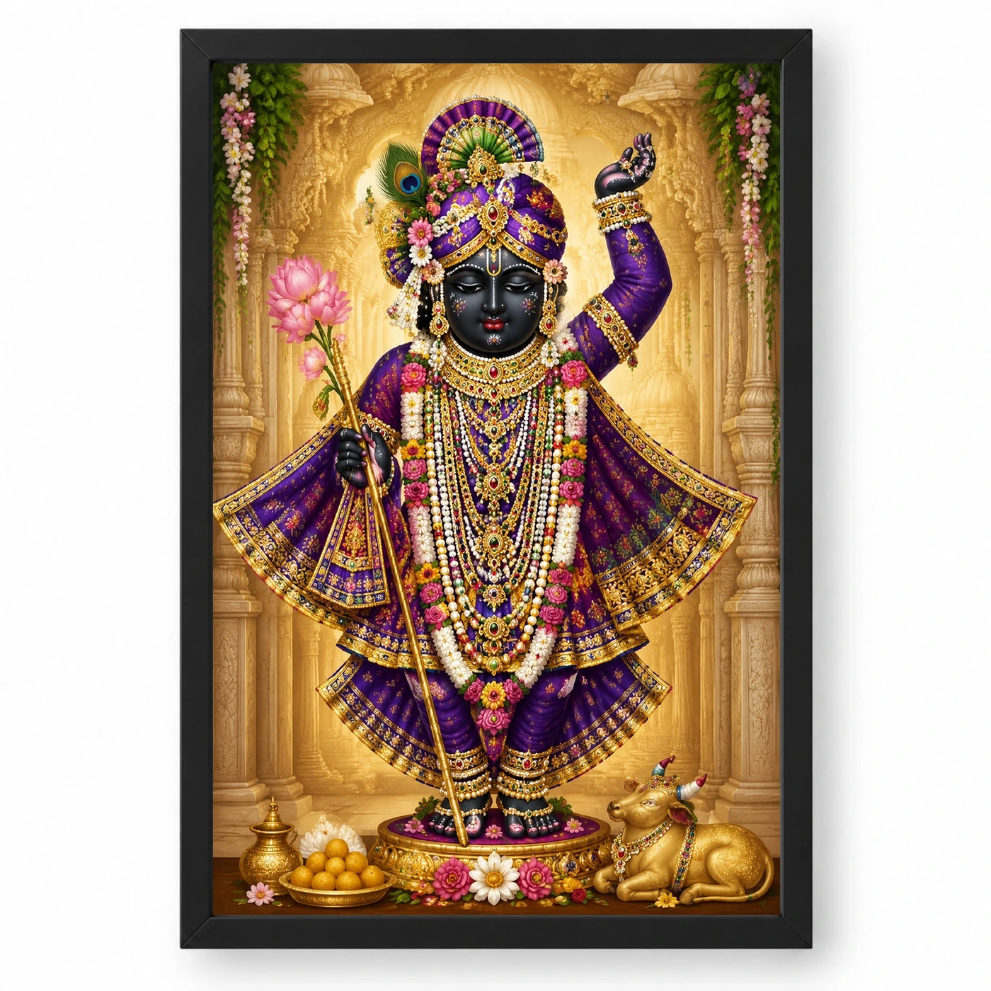 Shrinathji Heritage Temple Architecture Backdrop Photo Frame