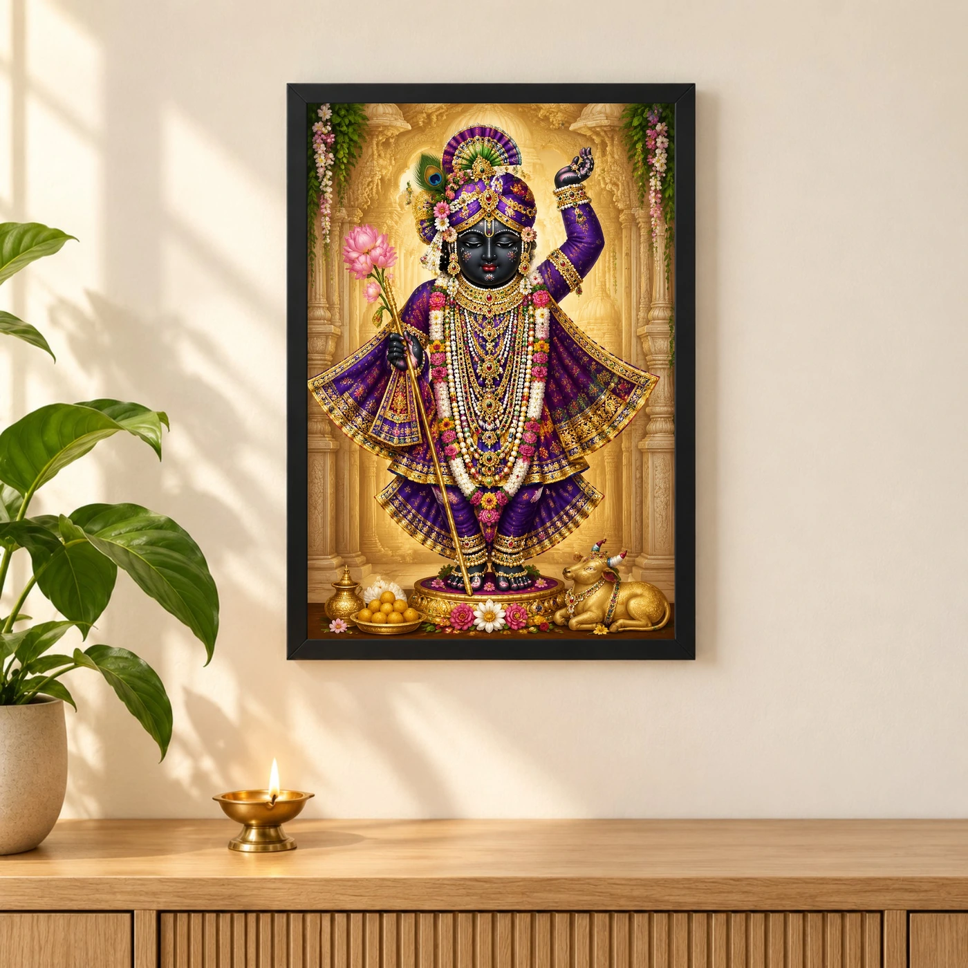 Shrinathji Heritage Temple Architecture Backdrop Photo Frame, view 3