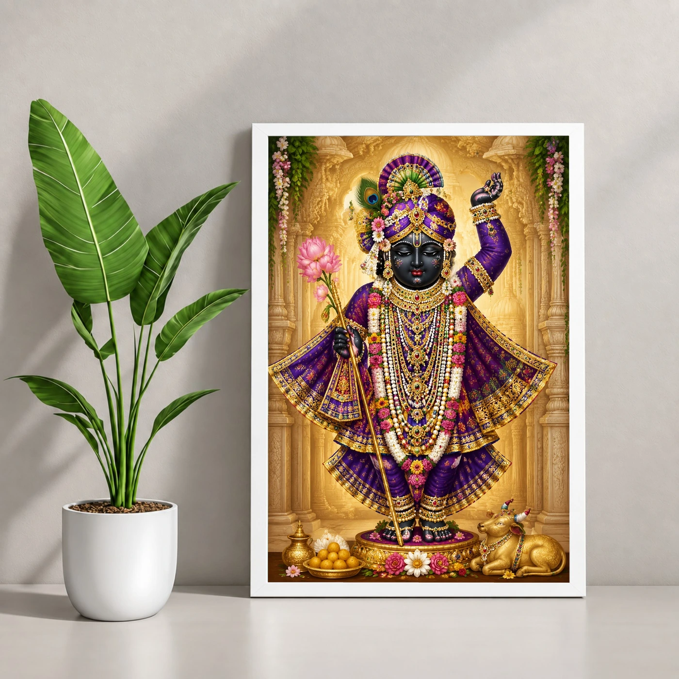 Shrinathji Heritage Temple Architecture Backdrop Photo Frame, view 4