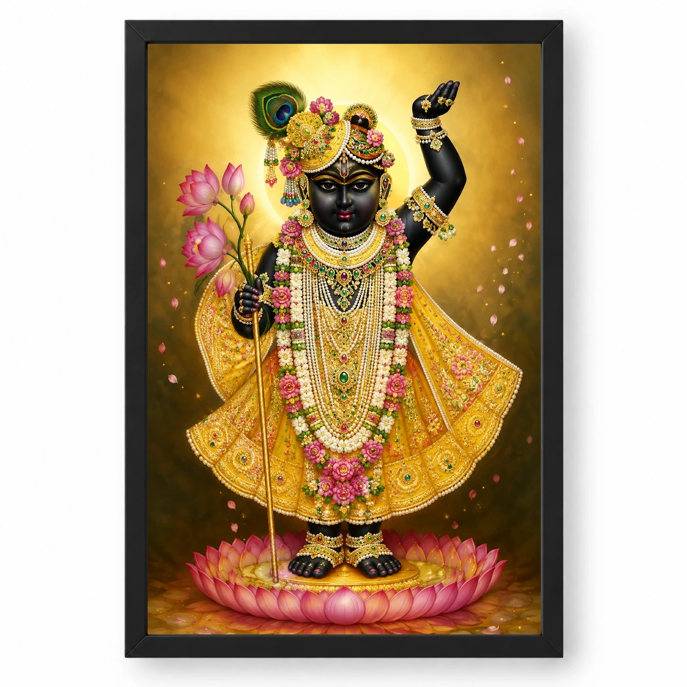 Shrinathji Peaceful Home Mandir Composition Photo Frame