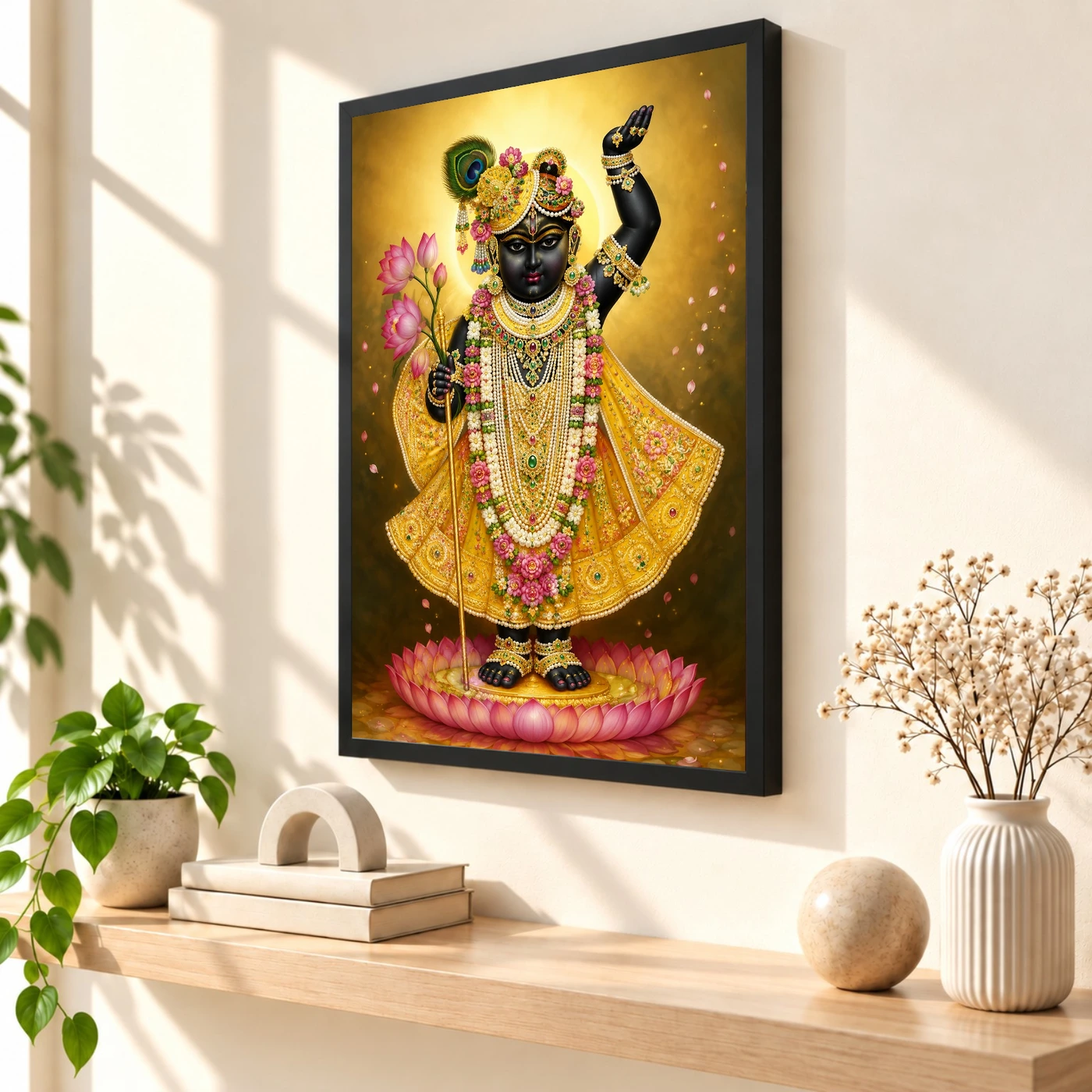 Shrinathji Peaceful Home Mandir Composition Photo Frame, view 2