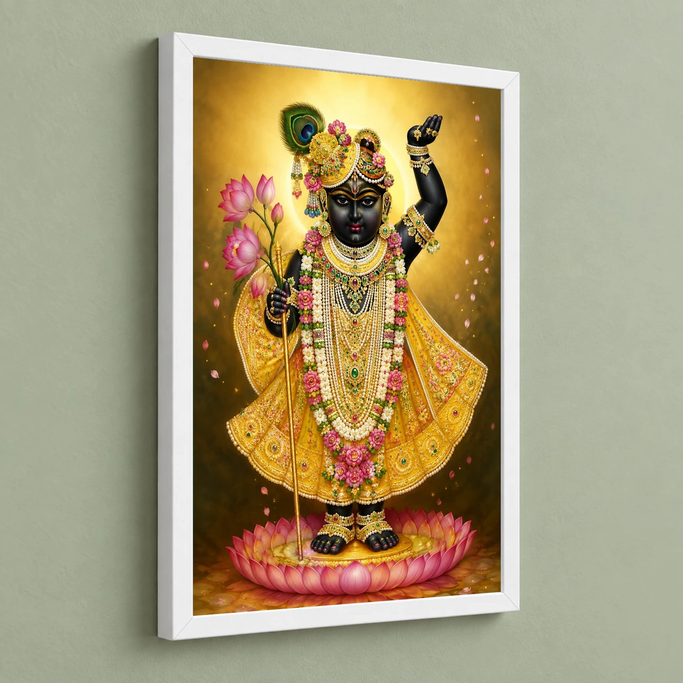 Shrinathji Peaceful Home Mandir Composition Photo Frame, view 5