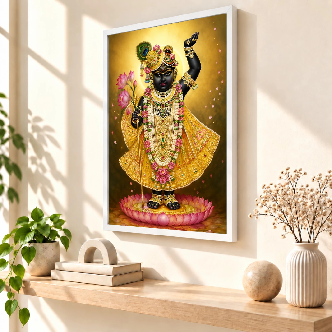 Shrinathji Peaceful Home Mandir Composition Photo Frame, view 7