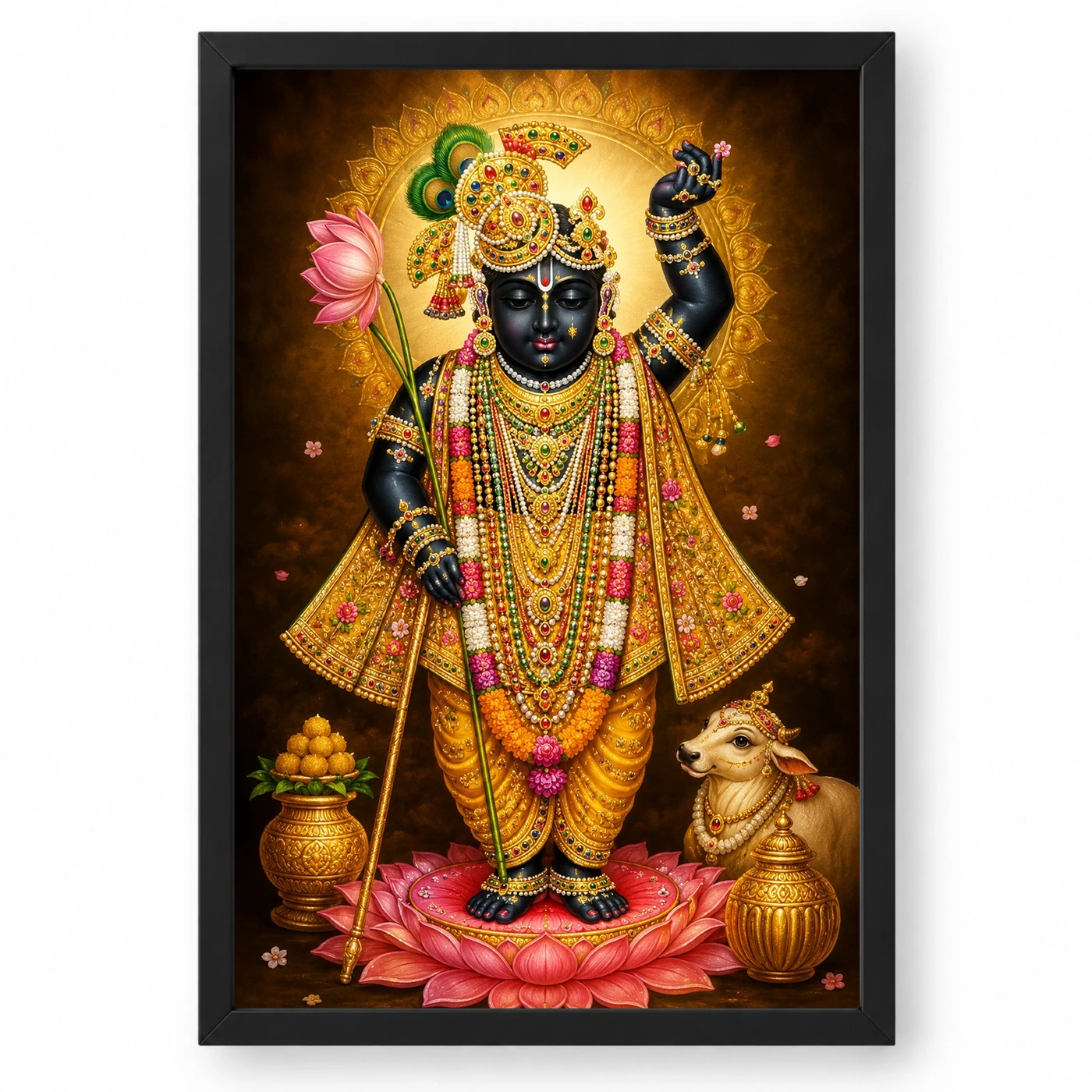 Shrinathji Royal Jewel-Toned Portrait Photo Frame