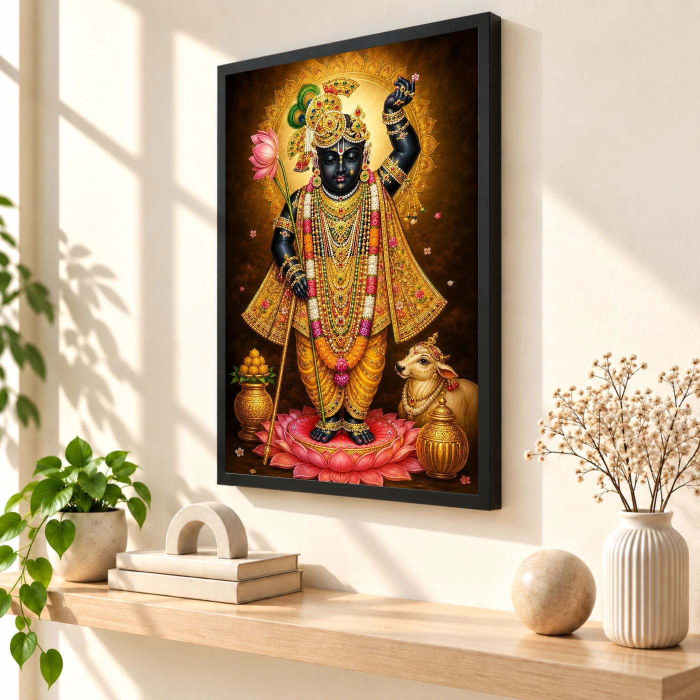 Shrinathji Royal Jewel-Toned Portrait Photo Frame, view 2