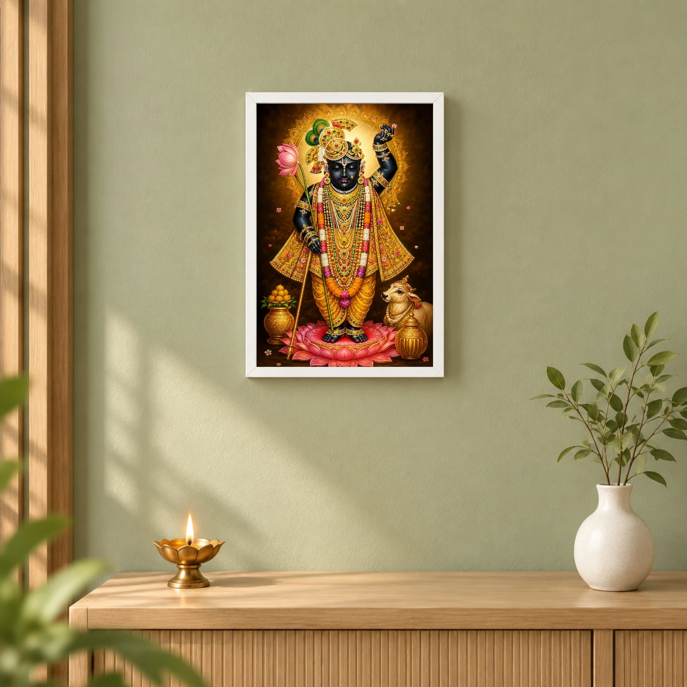 Shrinathji Royal Jewel-Toned Portrait Photo Frame, view 6