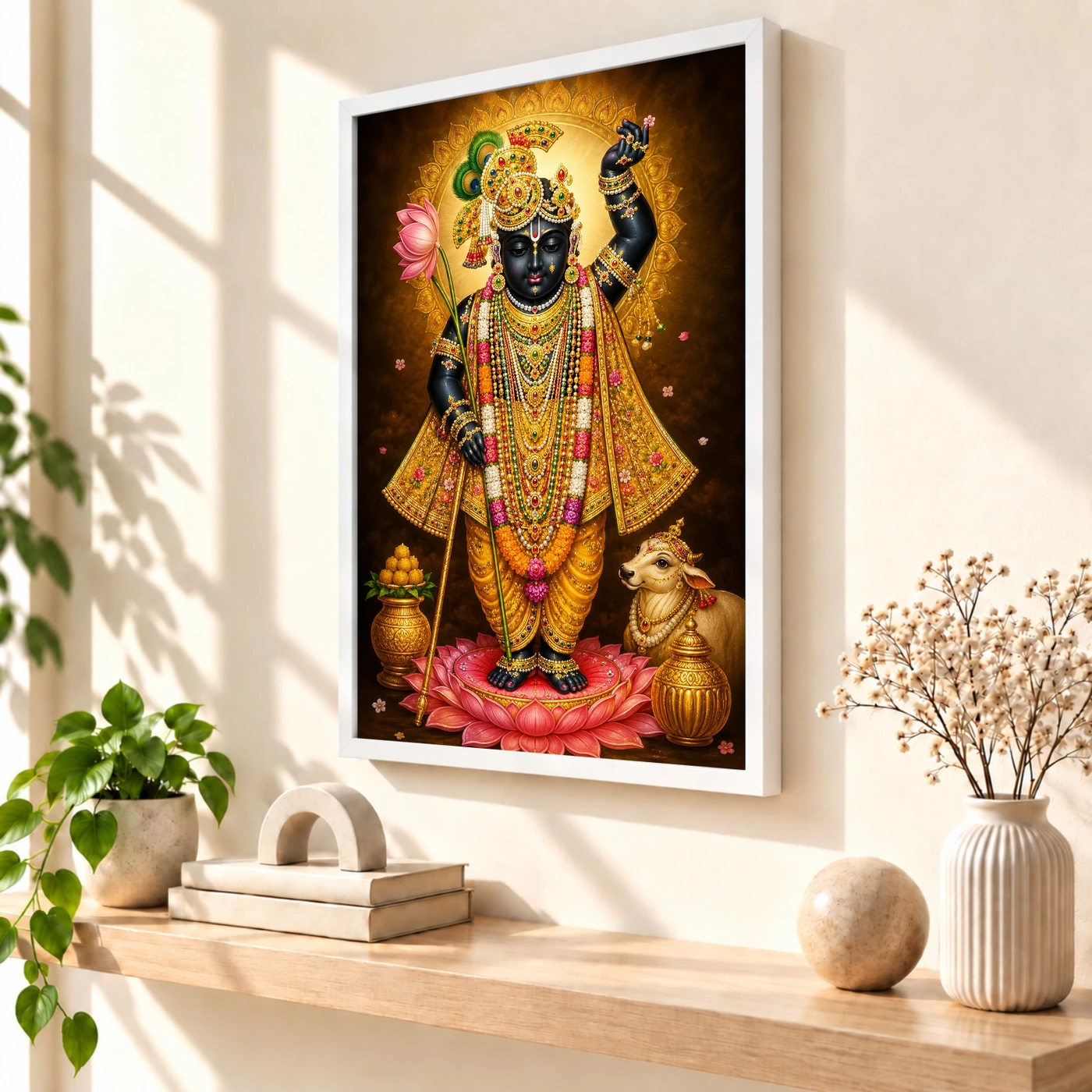 Shrinathji Royal Jewel-Toned Portrait Photo Frame, view 7