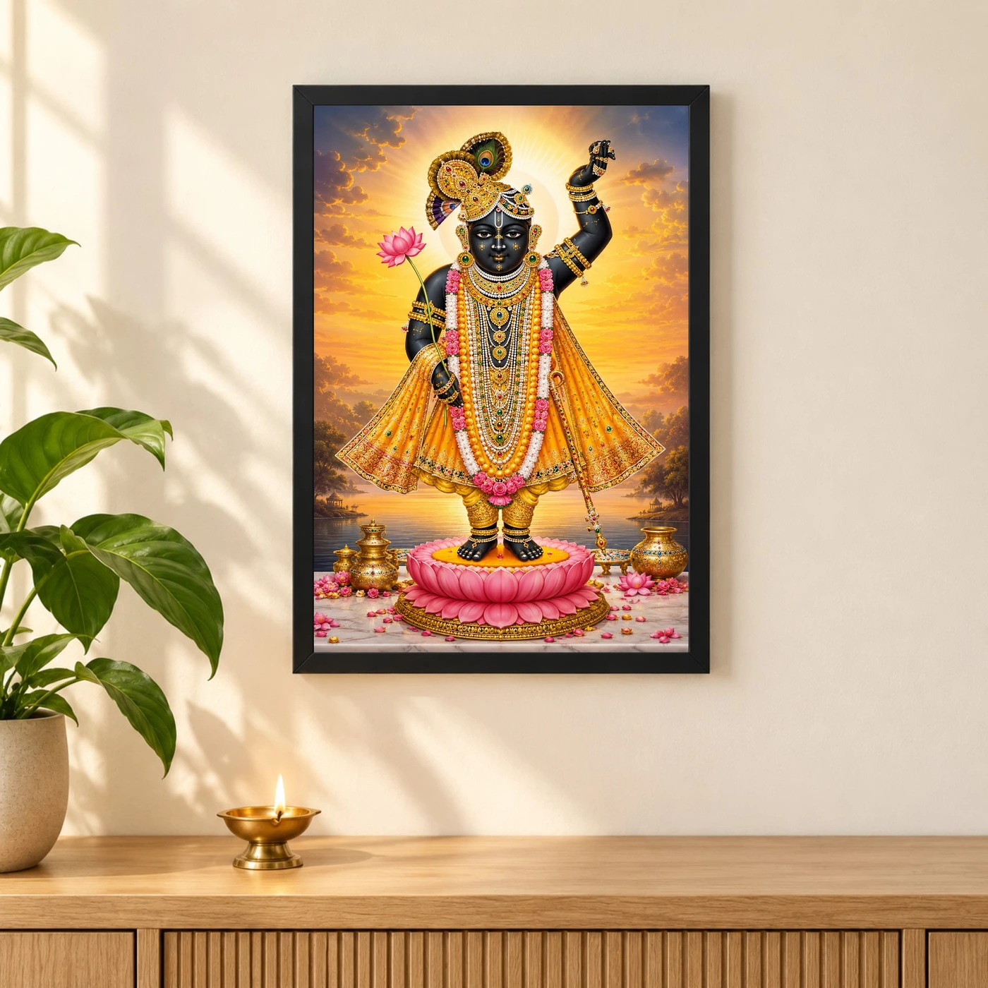 Shrinathji Serene Sunrise Blessing Photo Frame, view 3