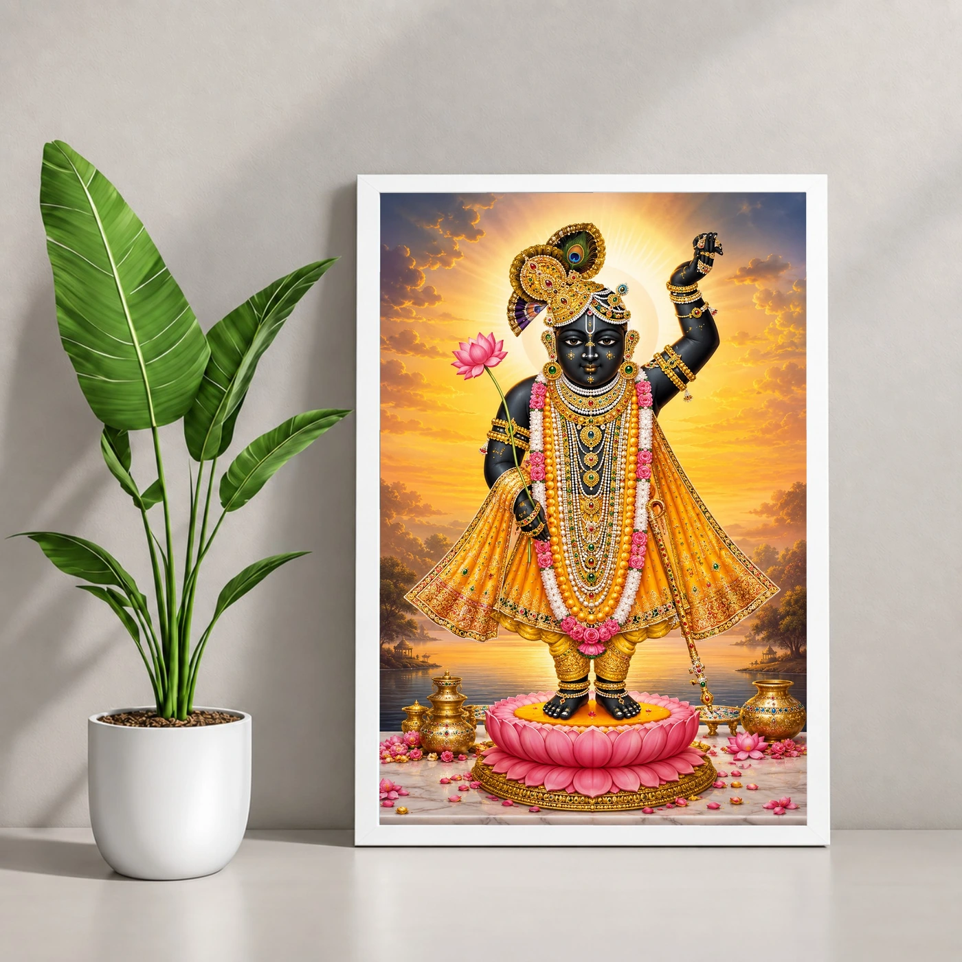 Shrinathji Serene Sunrise Blessing Photo Frame, view 4