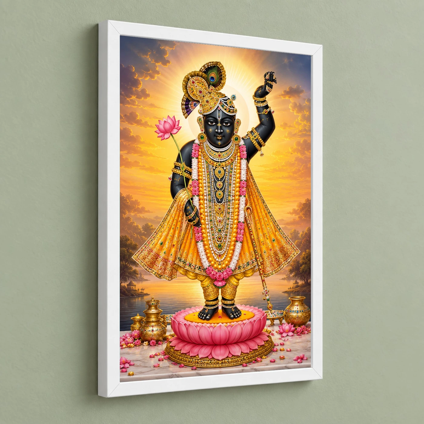 Shrinathji Serene Sunrise Blessing Photo Frame, view 5