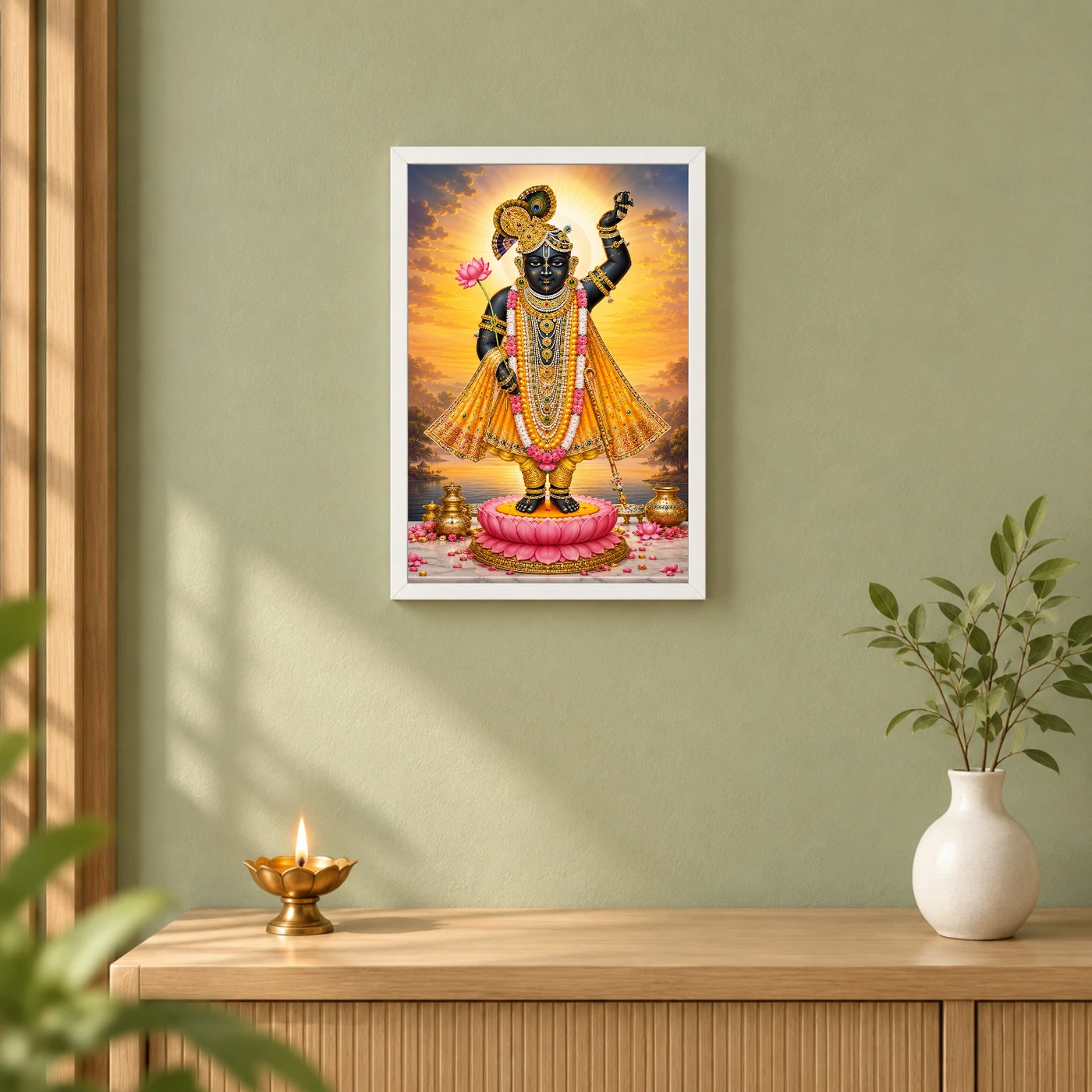 Shrinathji Serene Sunrise Blessing Photo Frame, view 6