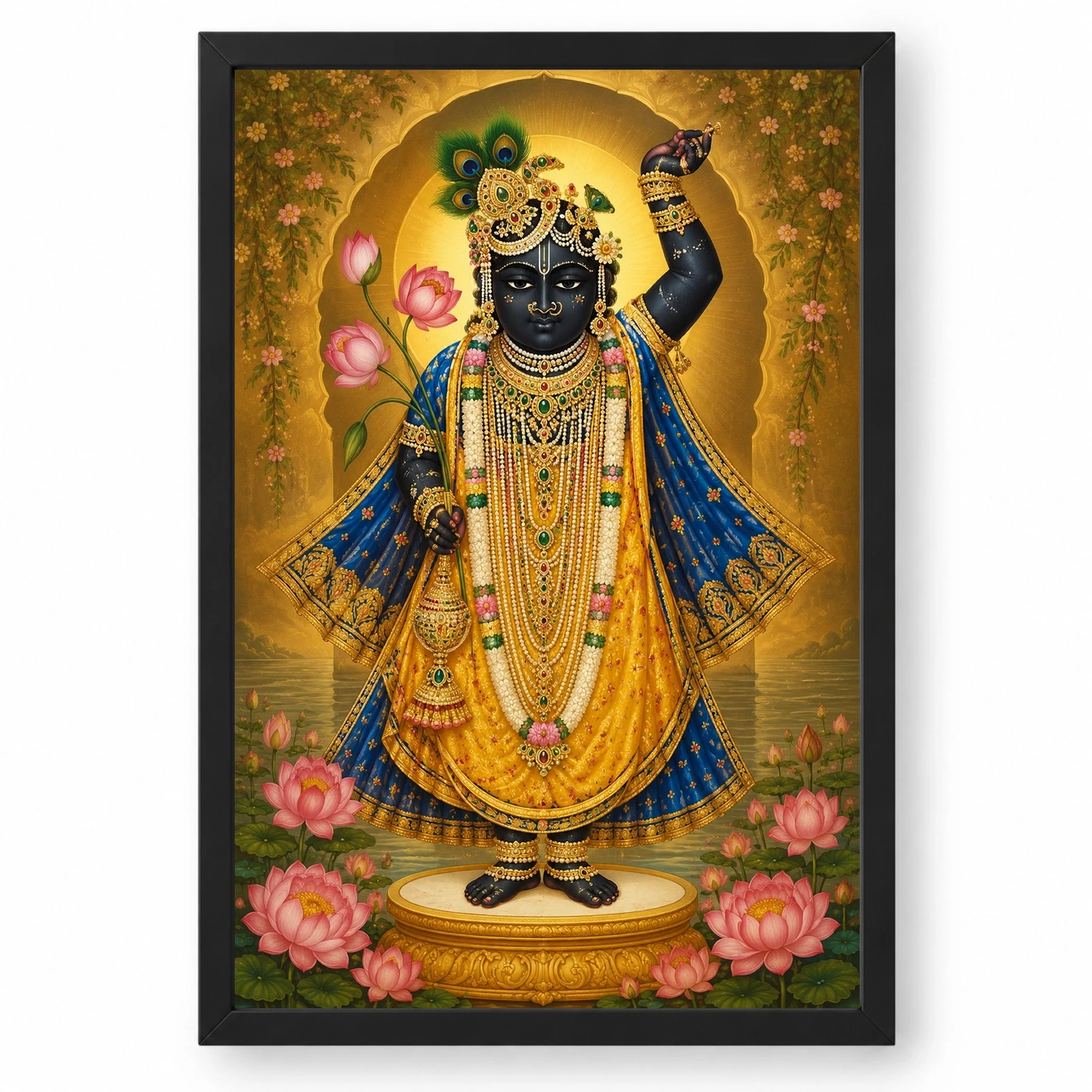 Shrinathji Traditional Indian Miniature-Inspired Devotional Art Photo Frame