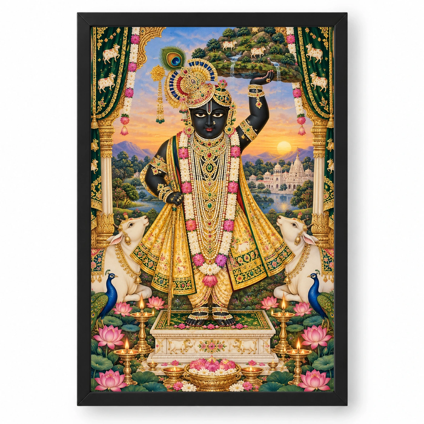 Shrinathji Vivid Premium Spiritual Poster Art Photo Frame