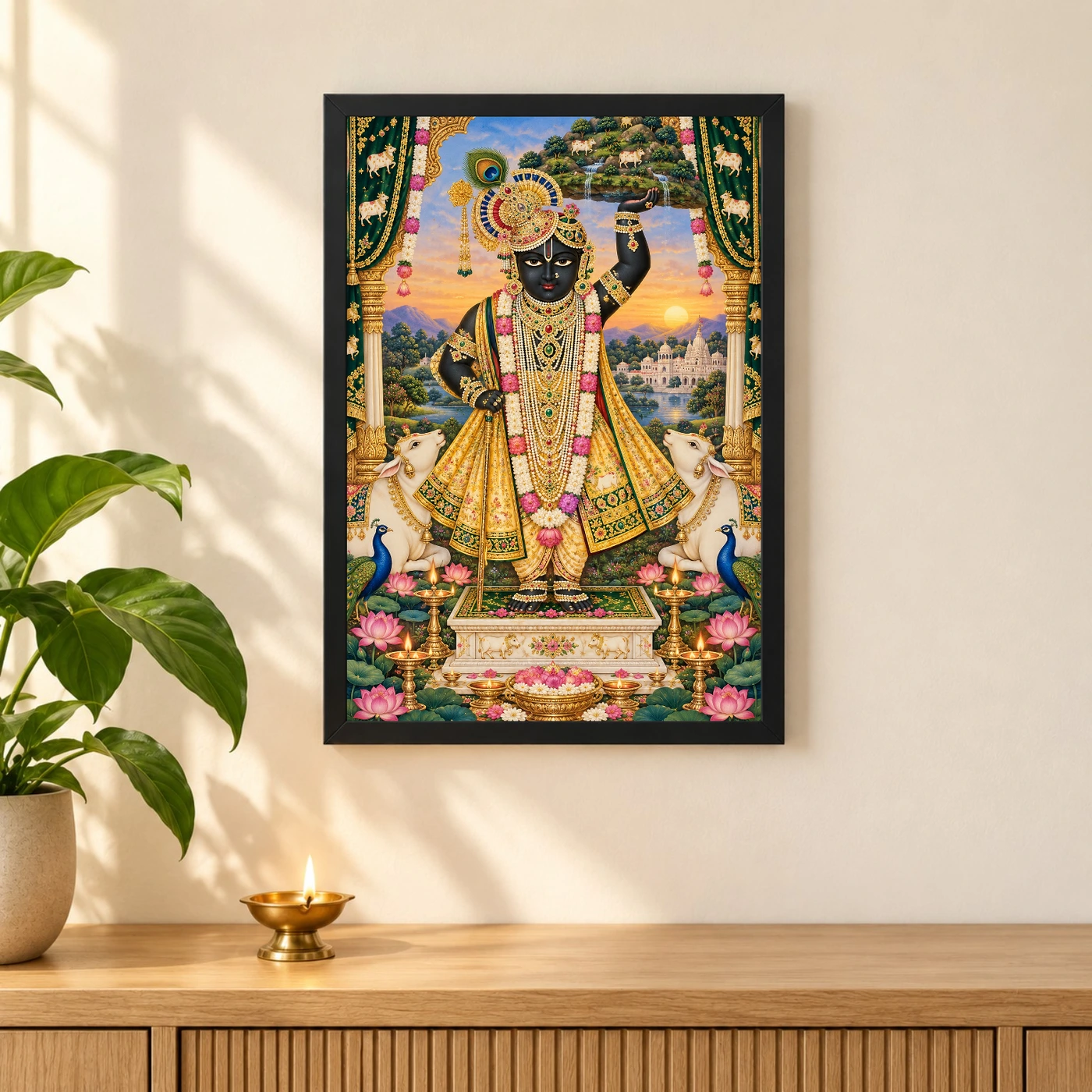 Shrinathji Vivid Premium Spiritual Poster Art Photo Frame, view 3