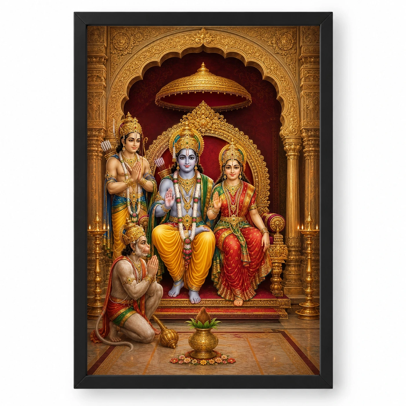 Sita Ram with Hanuman — Eternal Devotion Frame