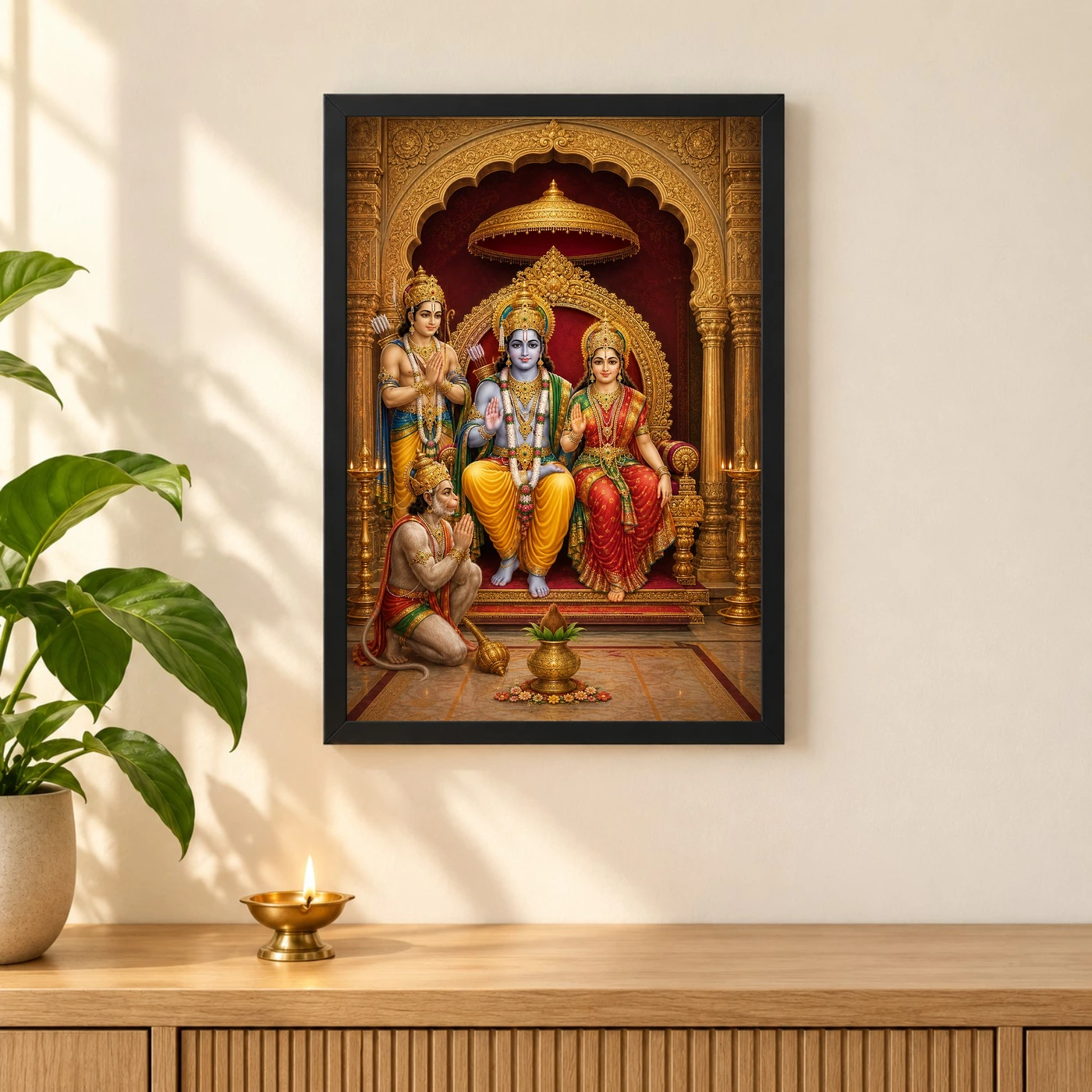 Sita Ram with Hanuman — Eternal Devotion Frame, view 3