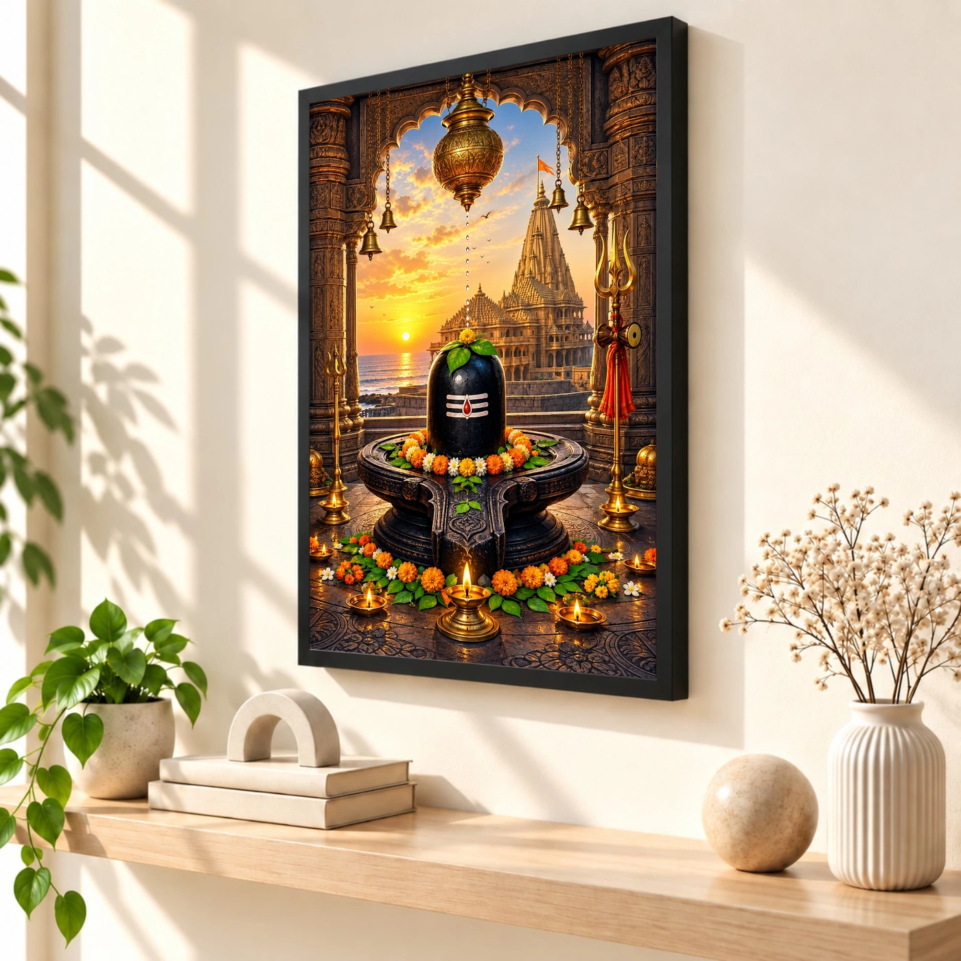Somnath Jyotirlinga Arabian Sea Dawn Photo Frame, view 2