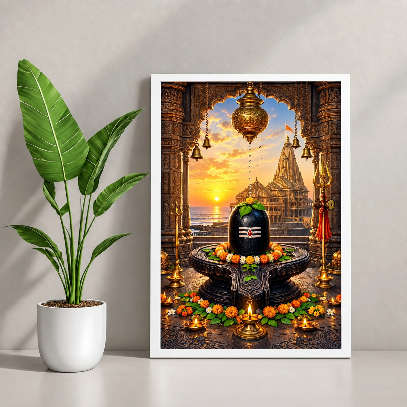 Somnath Jyotirlinga Arabian Sea Dawn Photo Frame, view 4