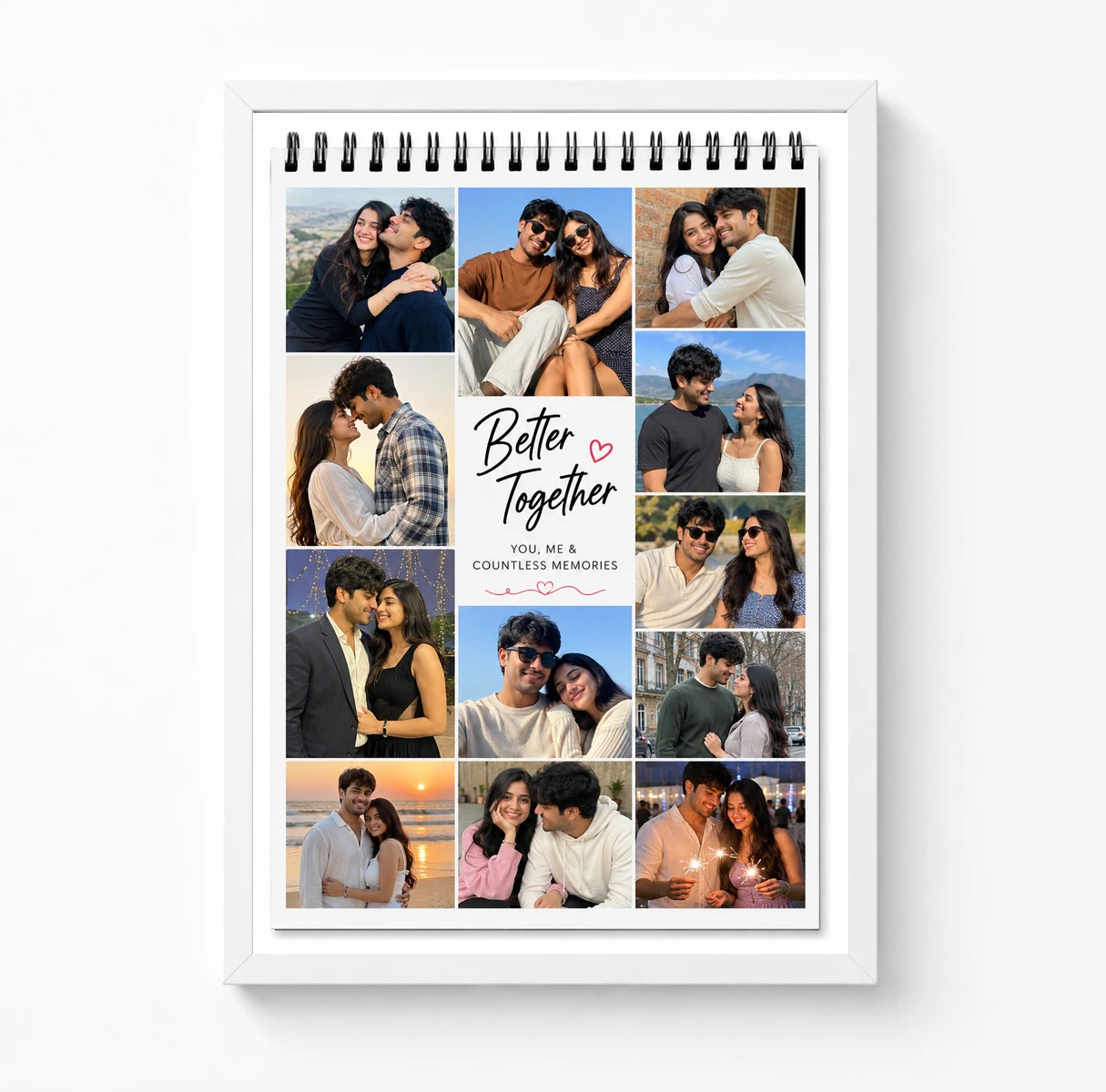 Spiral Bound Better Together Couple Photo Frame Calendar, view 3
