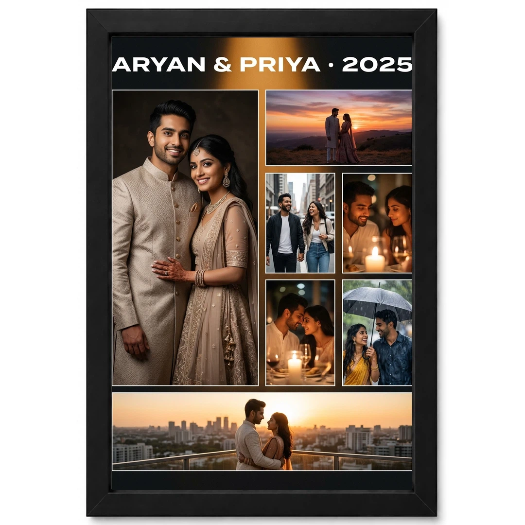 Stylish Collage Photo Frame Design Boho Artistic Warm Multi Photo Frame