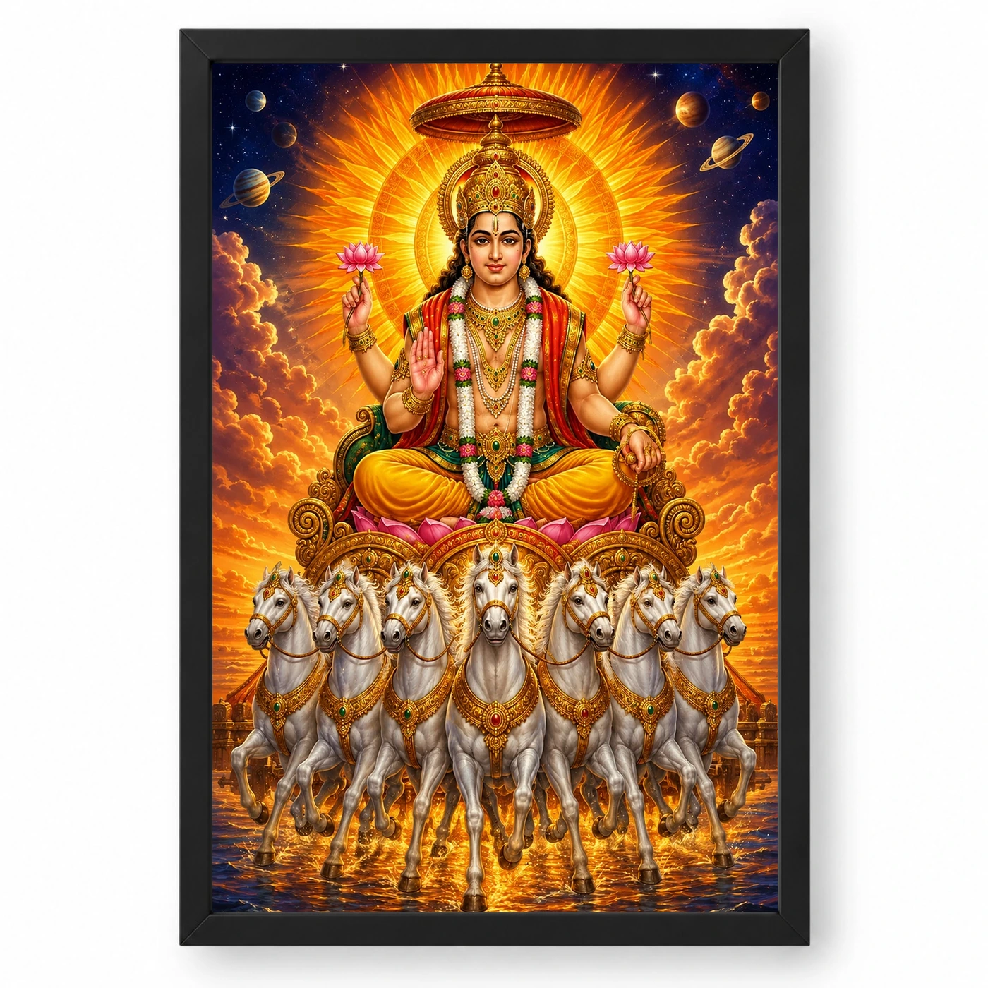 Surya Dev Cosmic Celestial Aura Photo Frame