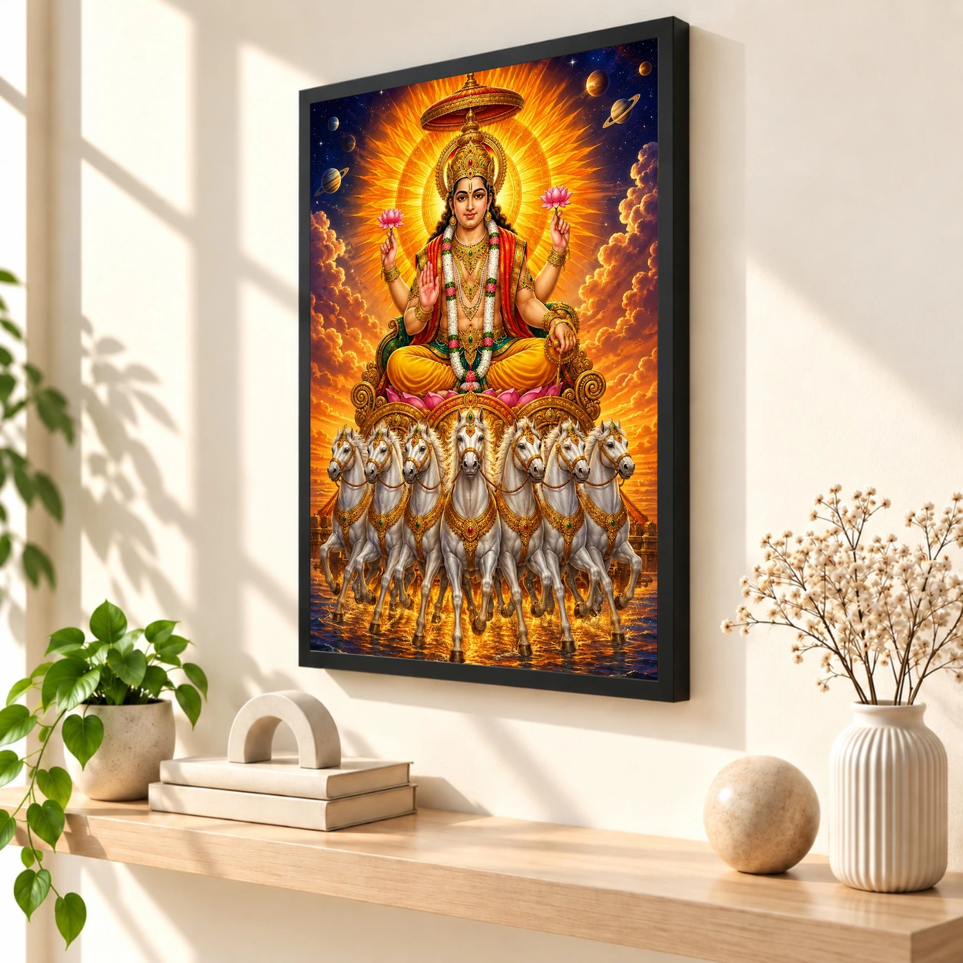 Surya Dev Cosmic Celestial Aura Photo Frame, view 2