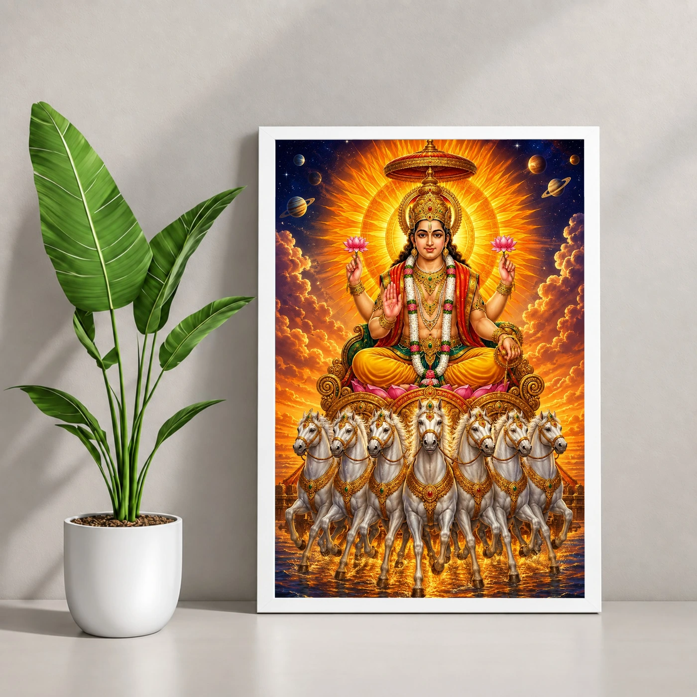Surya Dev Cosmic Celestial Aura Photo Frame, view 4