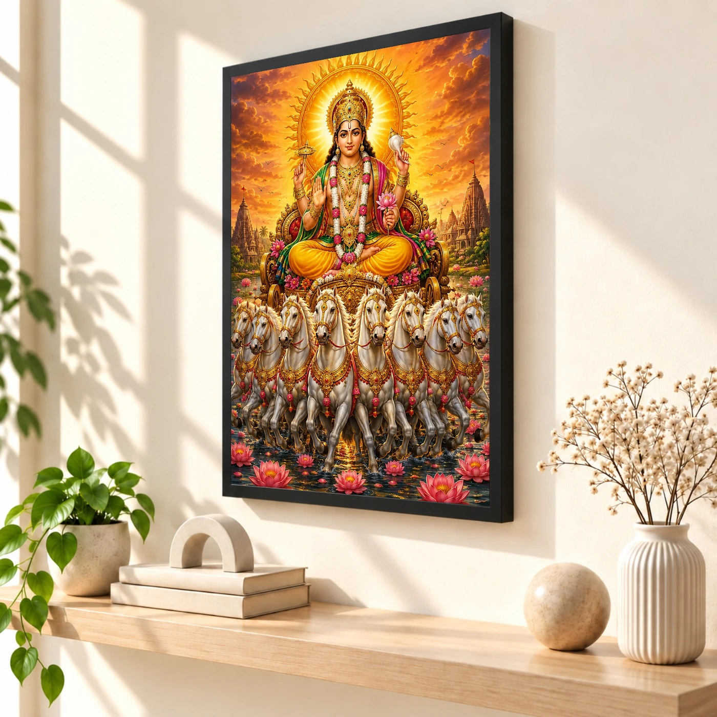 Surya Dev Grand Festival Flower Decoration Photo Frame, view 2