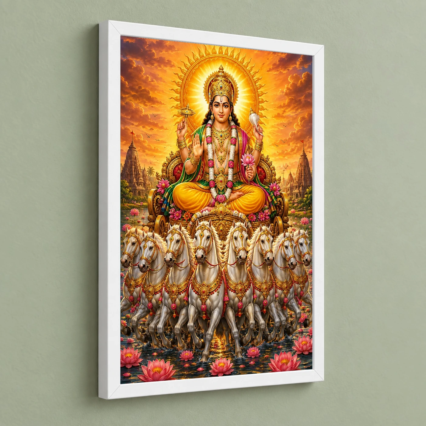 Surya Dev Grand Festival Flower Decoration Photo Frame, view 5