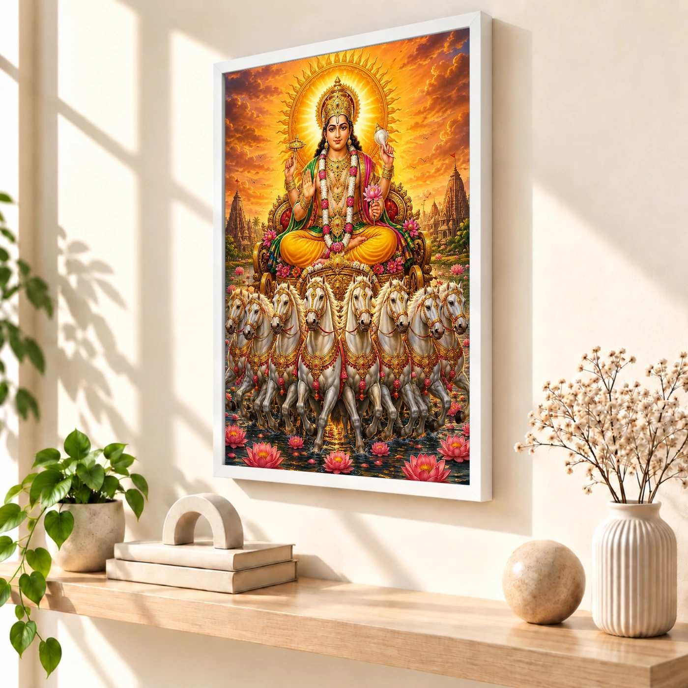 Surya Dev Grand Festival Flower Decoration Photo Frame, view 7