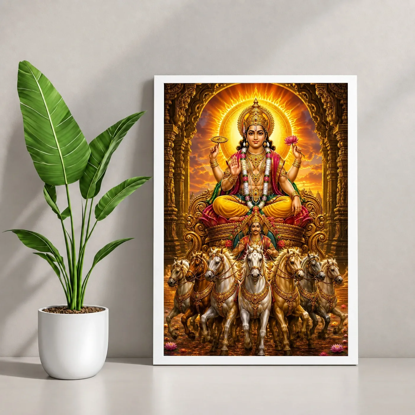 Surya Dev Heritage Temple Architecture Backdrop Photo Frame, view 4