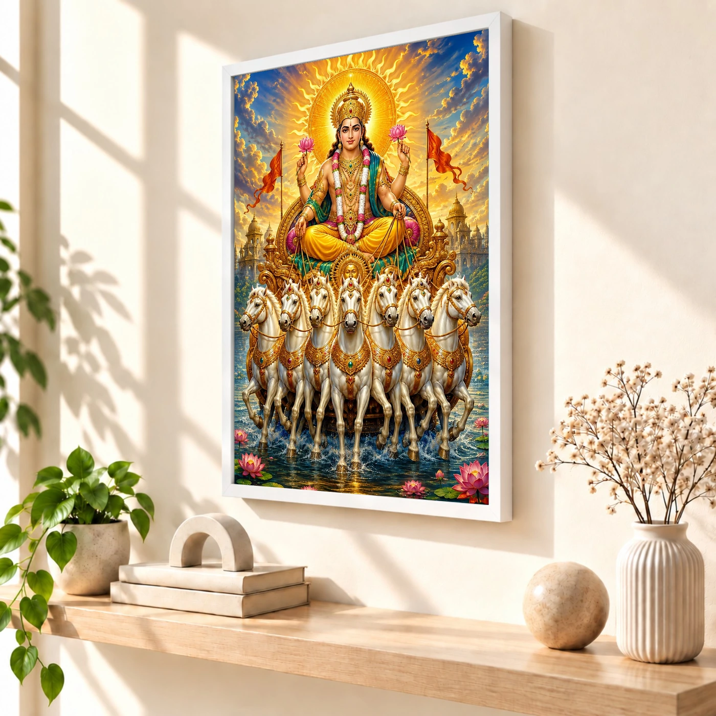 Surya Dev Peaceful Home Mandir Composition Photo Frame, view 7