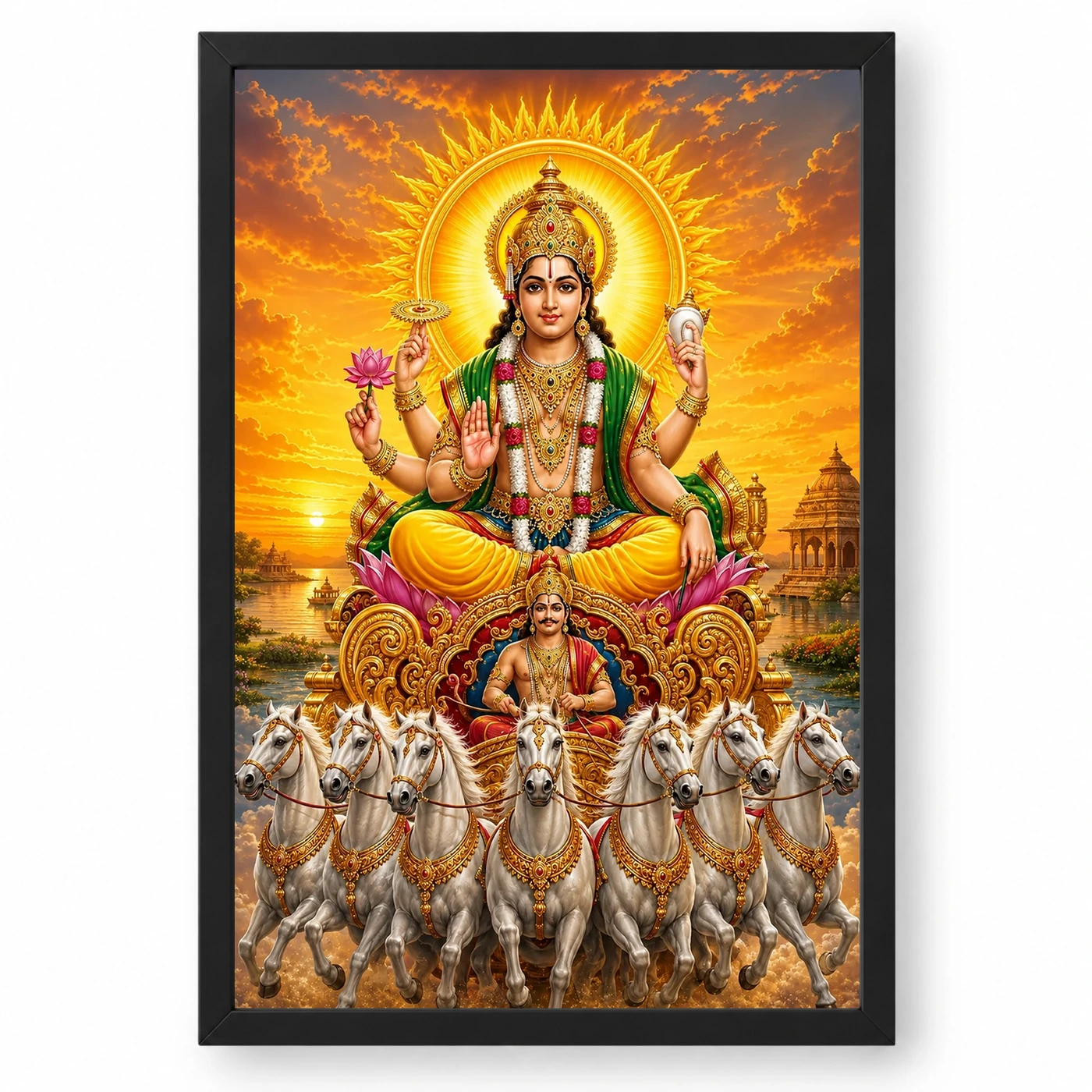 Surya Dev Serene Sunrise Blessing Photo Frame