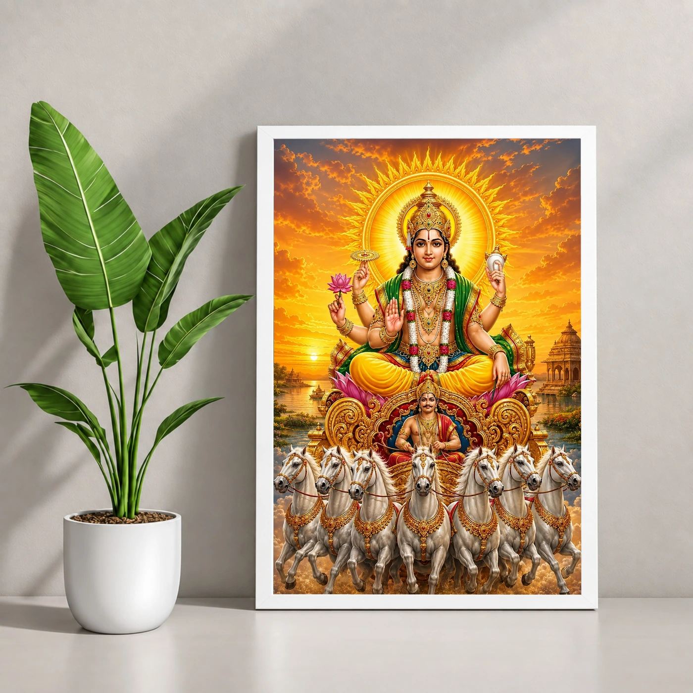 Surya Dev Serene Sunrise Blessing Photo Frame, view 4