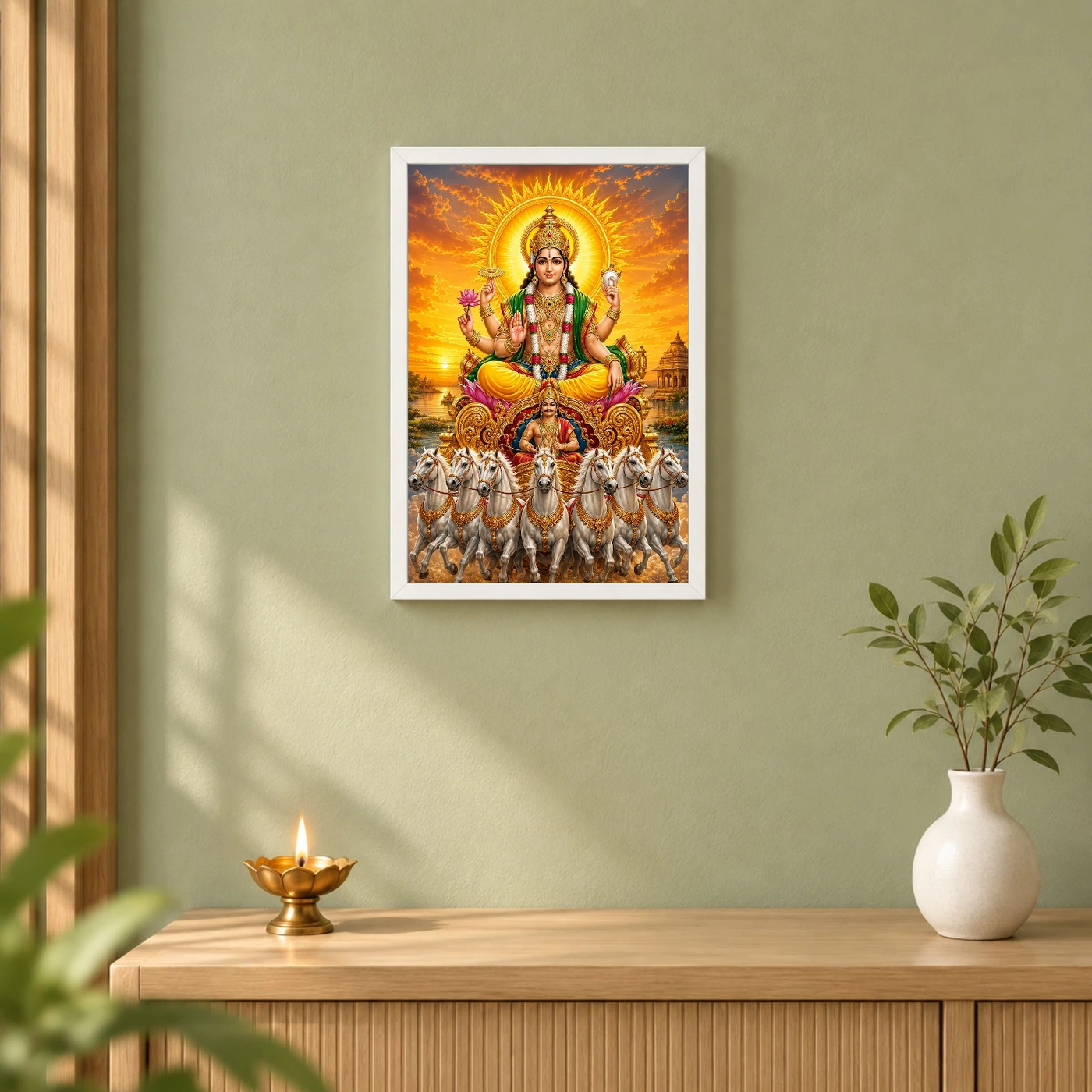 Surya Dev Serene Sunrise Blessing Photo Frame, view 6