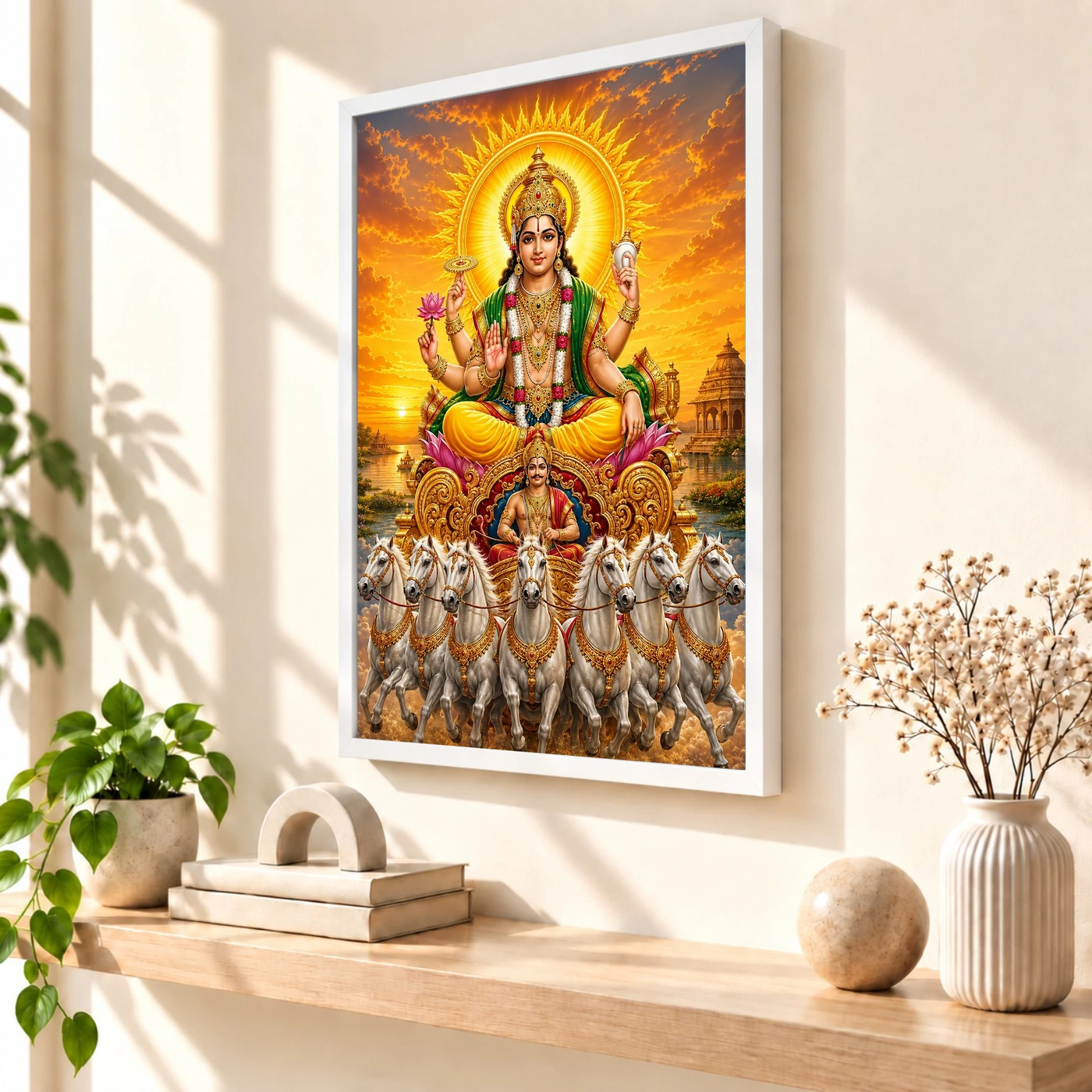 Surya Dev Serene Sunrise Blessing Photo Frame, view 7