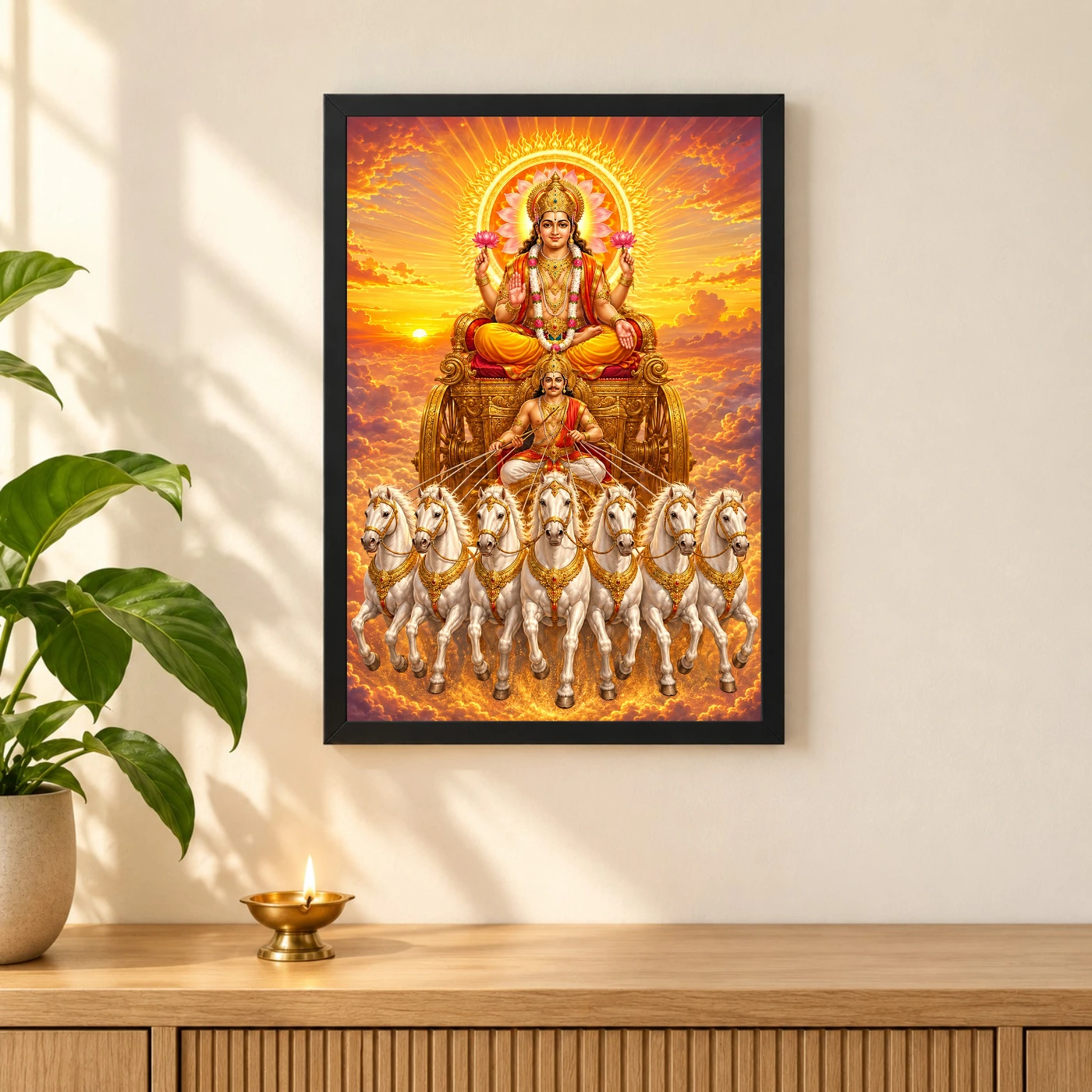Surya Dev Seven Horses Sunrise Photo Frame, view 3