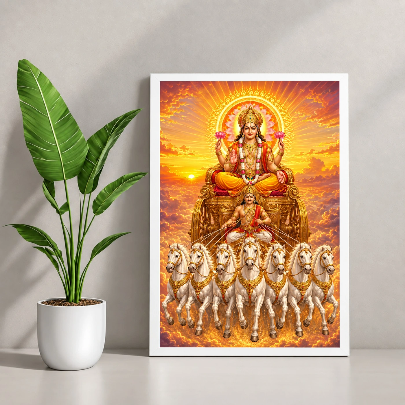 Surya Dev Seven Horses Sunrise Photo Frame, view 4