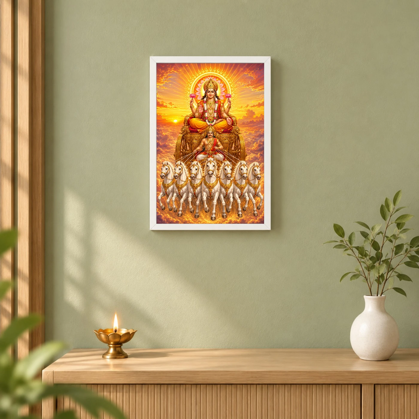Surya Dev Seven Horses Sunrise Photo Frame, view 6