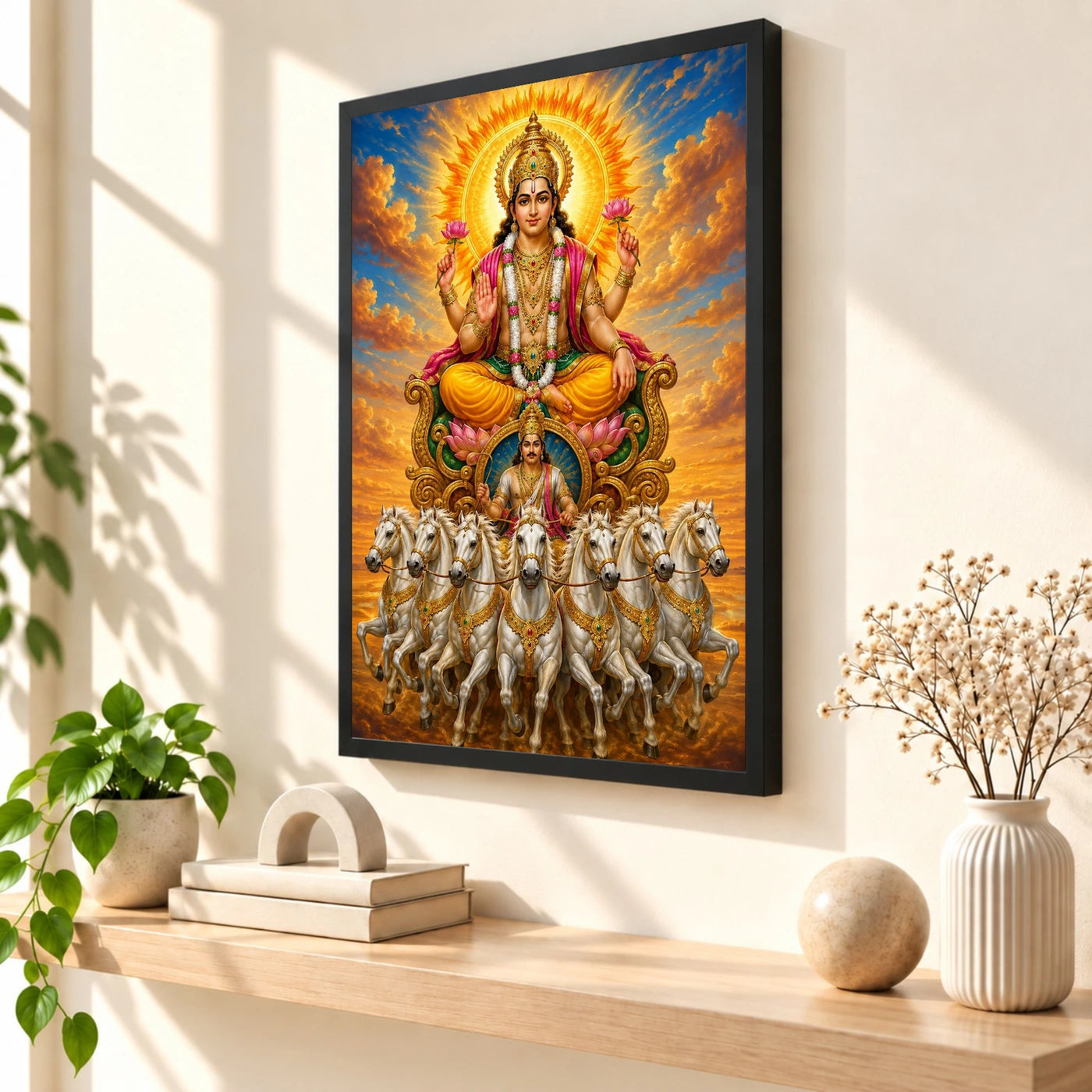 Surya Dev Vivid Premium Spiritual Poster Art Photo Frame, view 2