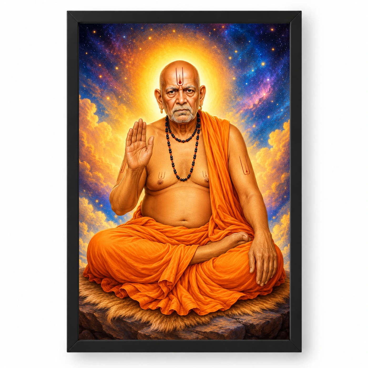 Swami Samarth Cosmic Celestial Aura Photo Frame