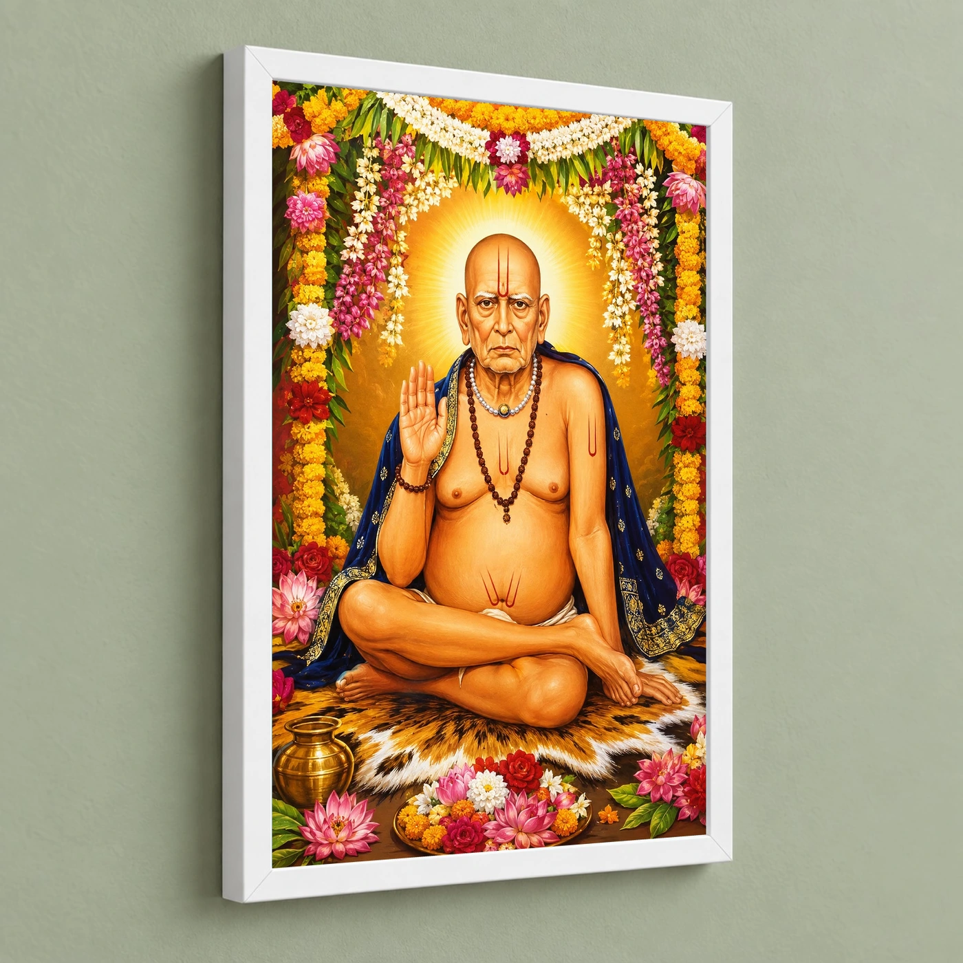 Swami Samarth Grand Festival Flower Decoration Photo Frame, view 5